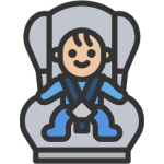 icono de Se estima que solo el 17% de los niños menores de 5 años utiliza algún sistema de retención infantil (sillas porta infantes).